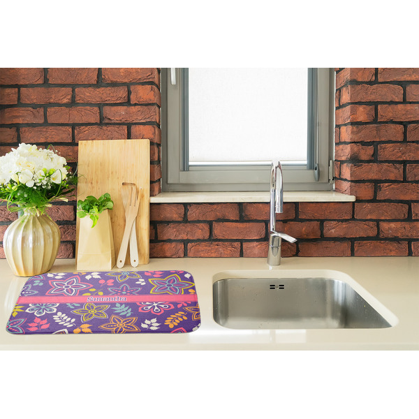 Simple Floral Dish Drying Mat - LIFESTYLE 2