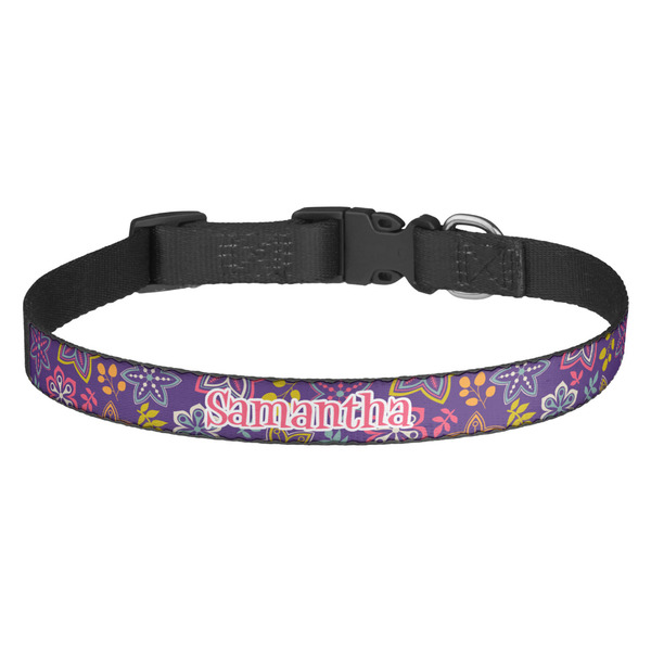 Custom Simple Floral Dog Collar (Personalized)