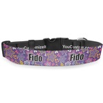 Simple Floral Deluxe Dog Collar - Large (13" to 21") (Personalized)