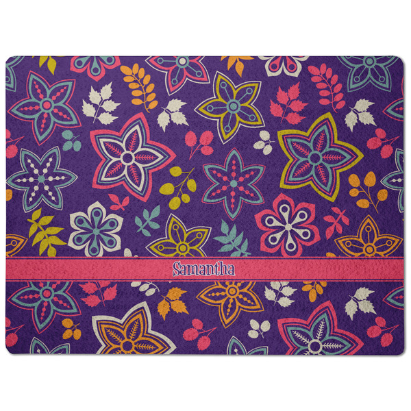 Simple Floral Dog Food Mat - Medium without bowls