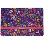 Simple Floral Dog Food Mat w/ Name or Text
