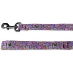 Simple Floral Deluxe Dog Leash - 4 ft (Personalized)