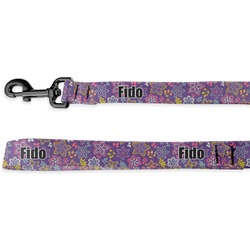 Simple Floral Deluxe Dog Leash (Personalized)