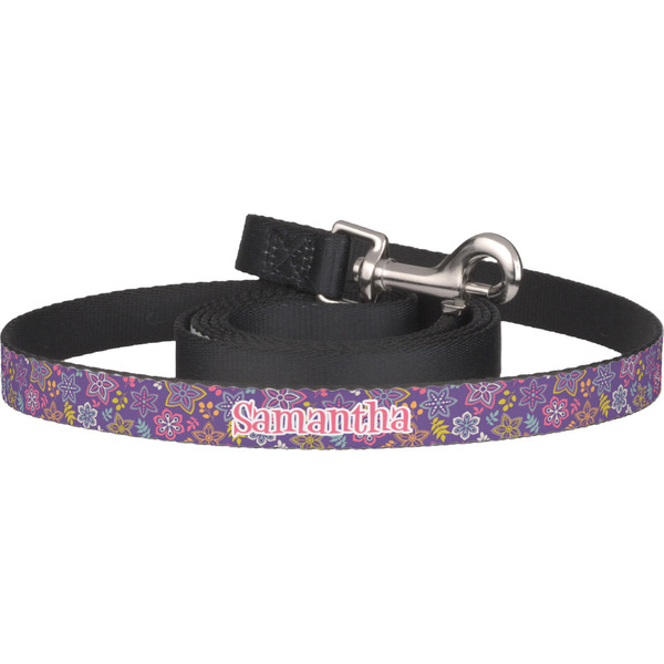 Custom Simple Floral Dog Leash (Personalized)