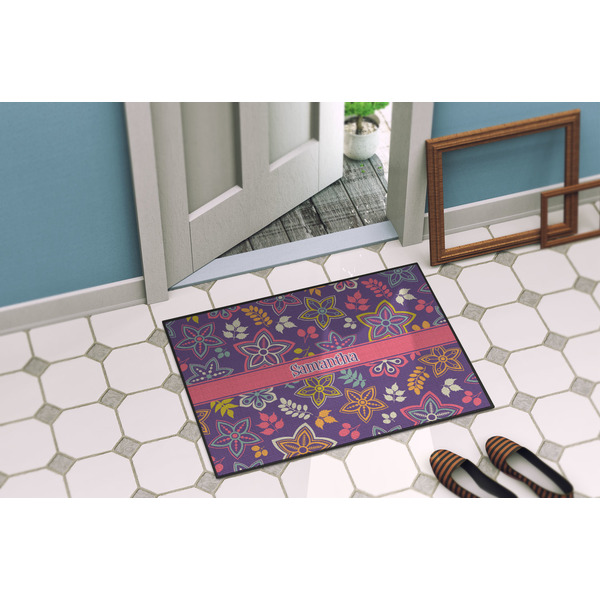 Simple Floral Door Mat Lifestyle