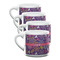 Simple Floral Double Shot Espresso Mugs - Set of 4 Front