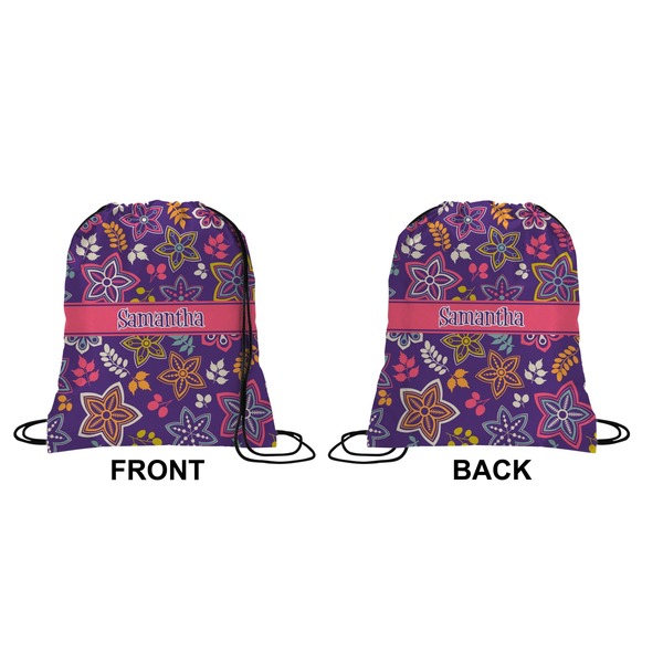 Simple Floral Drawstring Backpack