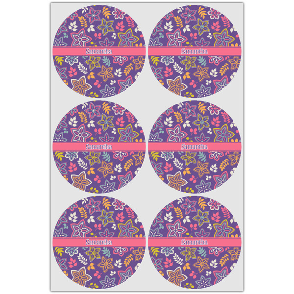 Simple Floral Drink Topper - Large - Set of 6