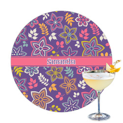 Simple Floral Printed Drink Topper (Personalized)