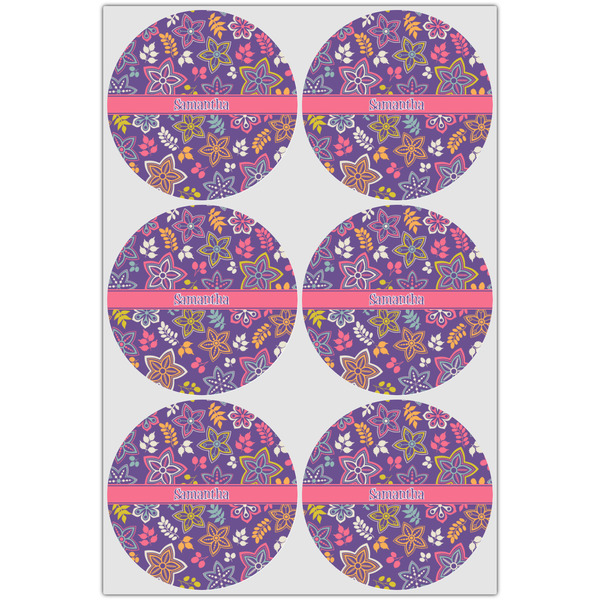 Simple Floral Drink Topper - XLarge - Set of 6