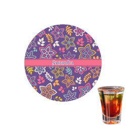 Simple Floral Printed Drink Topper - 1.5" (Personalized)