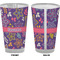 Simple Floral Pint Glass - Full Color - Front & Back Views