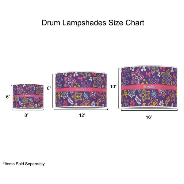 Simple Floral Drum Lampshades - Sizing Chart