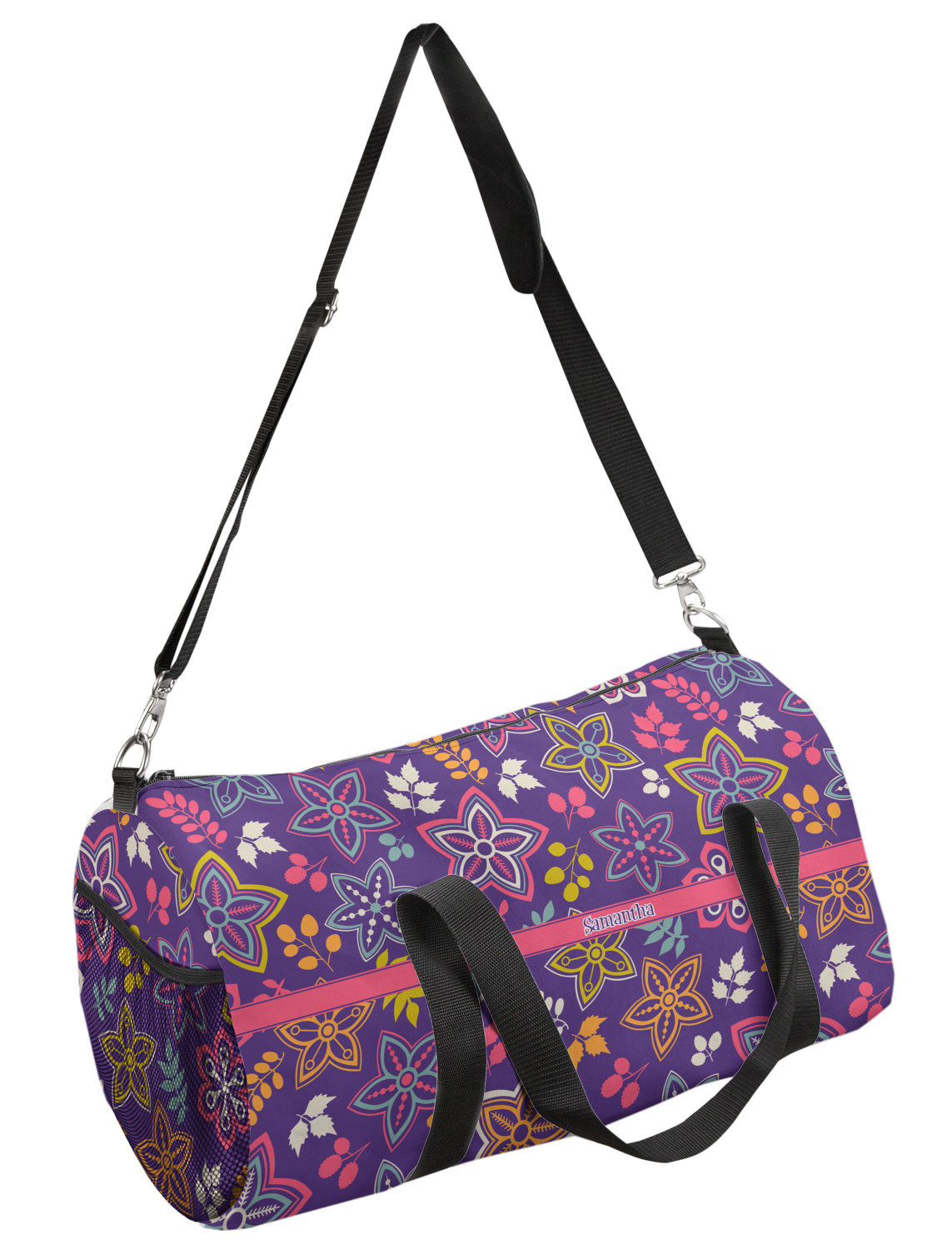 Simple Floral Duffel Bag Large (Personalized) YouCustomizeIt