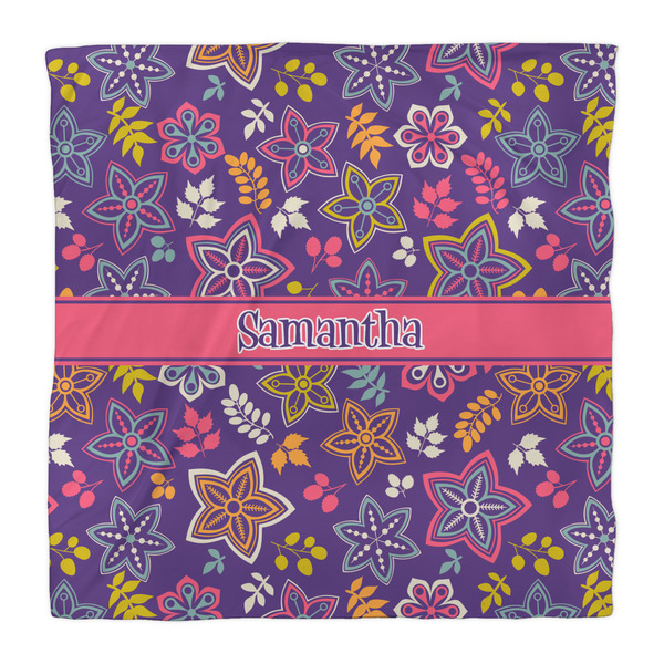 Simple Floral Duvet Cover - Queen - Front