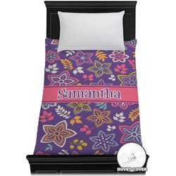 Simple Floral Duvet Cover - Twin (Personalized)