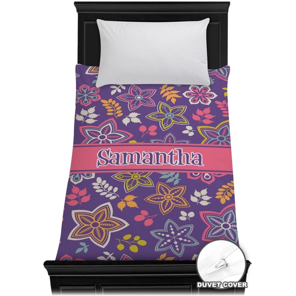 Custom Simple Floral Duvet Cover - Twin (Personalized)