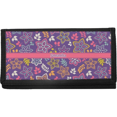 Simple Floral Canvas Checkbook Cover (Personalized)