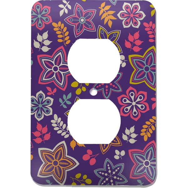 Custom Simple Floral Electric Outlet Plate