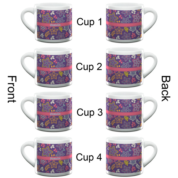 Simple Floral Espresso Cup - 6oz (Double Shot Set of 4) APPROVAL
