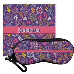 Simple Floral Eyeglass Case & Cloth (Personalized)