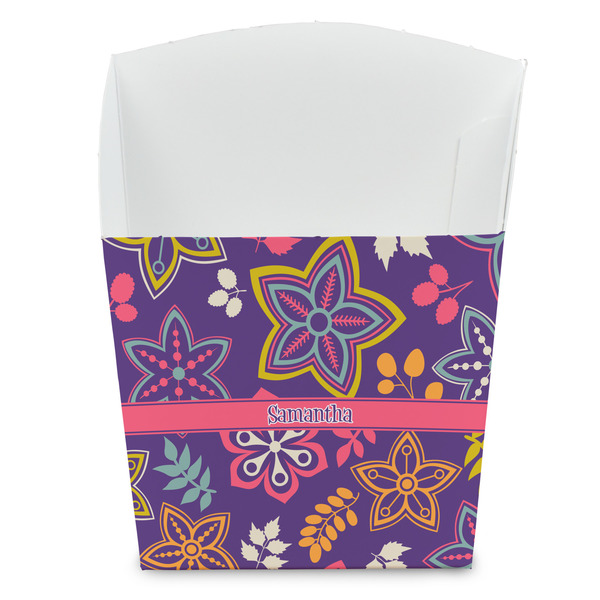 Custom Simple Floral French Fry Favor Boxes (Personalized)