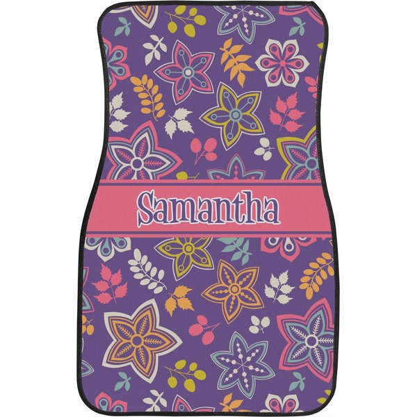 Simple Floral Front Seat Car Mat