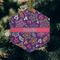 Simple Floral Frosted Glass Ornament - Hexagon (Lifestyle)