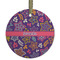 Simple Floral Frosted Glass Ornament - Round