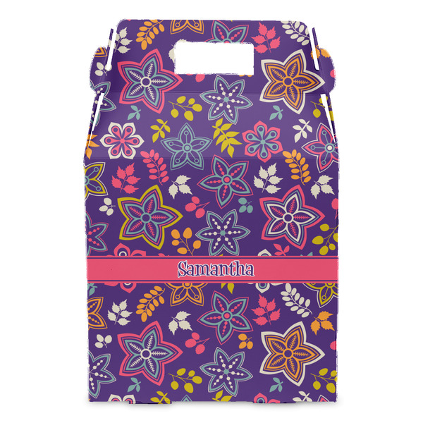 Simple Floral Gable Favor Box - Front