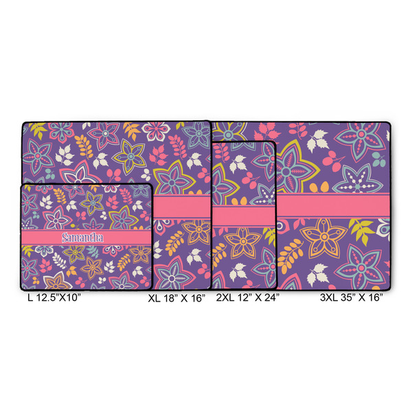 Simple Floral Gaming Mats - SIZE CHART