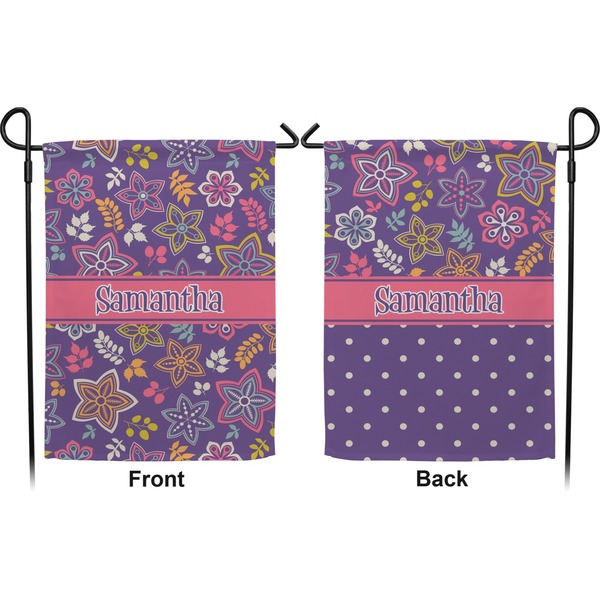 Simple Floral Garden Flag - Double Sided Front and Back