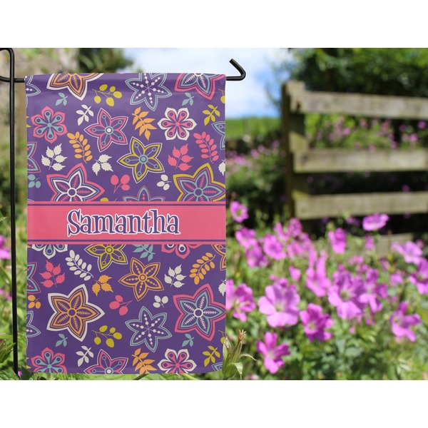 Simple Floral Garden Flag - Outside In Flowers