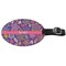 Simple Floral Genuine Leather Oval Luggage Tag