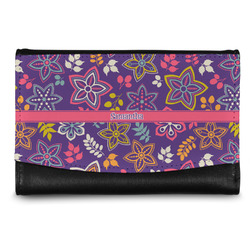 Simple Floral Genuine Leather Women's Wallet - Small (Personalized)