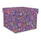 Simple Floral Gift Boxes with Lid - Canvas Wrapped - Large - Front/Main