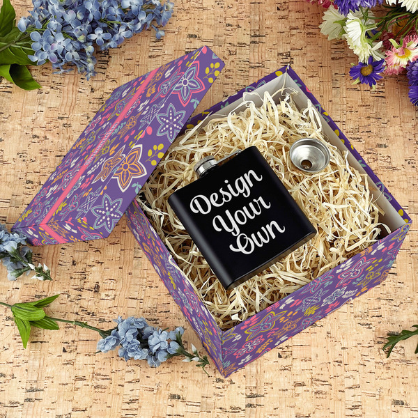 Simple Floral Gift Boxes with Lid - Canvas Wrapped - Large - In Context