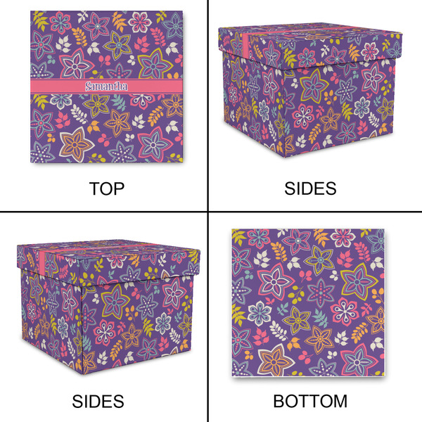 Simple Floral Gift Boxes with Lid - Canvas Wrapped - Medium - Approval