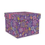 Simple Floral Gift Box with Lid - Canvas Wrapped - Medium (Personalized)