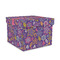 Simple Floral Gift Boxes with Lid - Canvas Wrapped - Medium - Front/Main