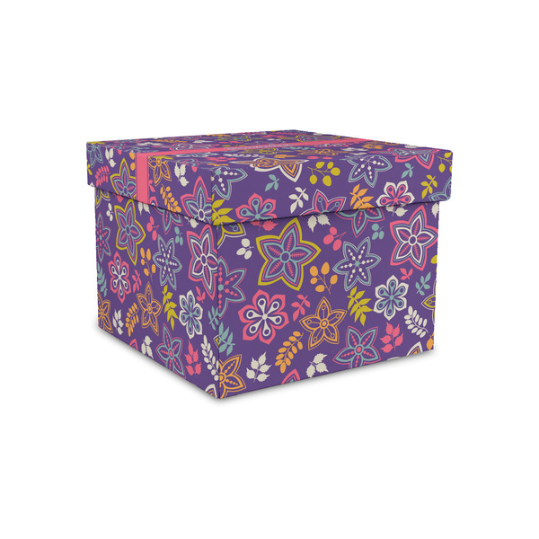 Custom Simple Floral Gift Box with Lid - Canvas Wrapped - Small (Personalized)