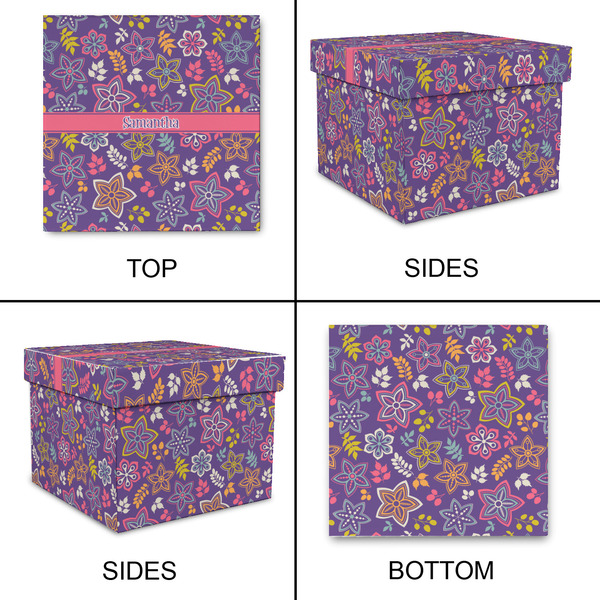 Simple Floral Gift Boxes with Lid - Canvas Wrapped - X-Large - Approval