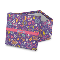 Simple Floral Gift Box with Lid - Canvas Wrapped (Personalized)