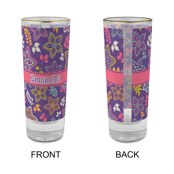 Simple Floral Glass Shot Glass - 2 oz - Single - APPROVAL