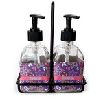 Simple Floral Glass Soap & Lotion Bottle Set (Personalized)