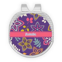 Simple Floral Golf Ball Marker - Hat Clip - Silver
