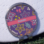 Simple Floral Golf Ball Marker - Hat Clip