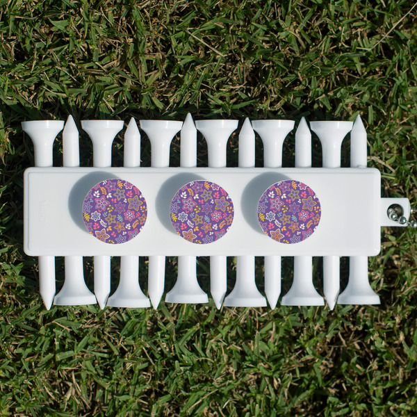 Simple Floral Golf Tees & Ball Markers Set - Back