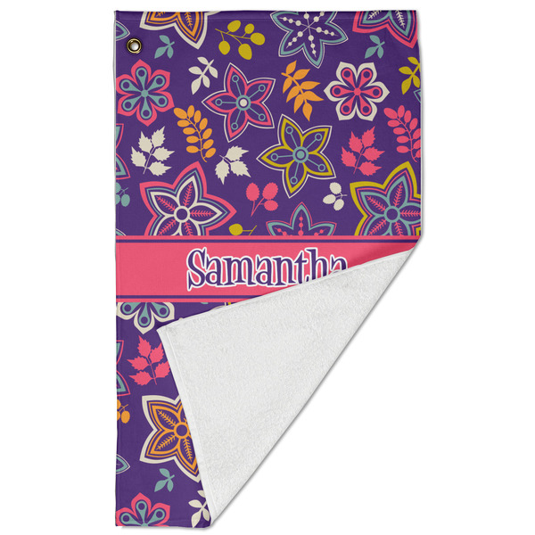 Simple Floral Golf Towel - Folded (Large)