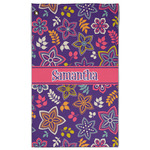 Simple Floral Golf Towel - Poly-Cotton Blend w/ Name or Text